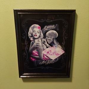 Marilyn Monroe Framed pink GANGSTER Art Diamonds 11x8.5